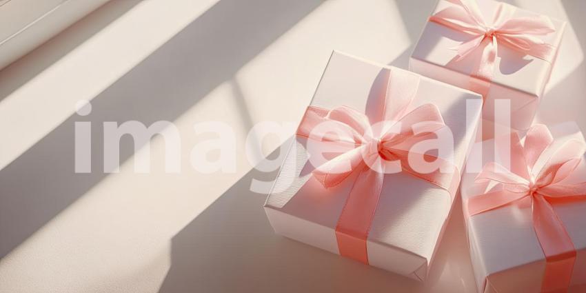 Gifts of Joy: Elegantly Wrapped Presents Bathed in Sunlight