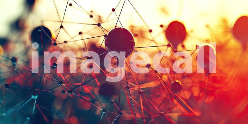 Global Connectivity: Network of Human Figures Connected by Lines Around a Digital Globe