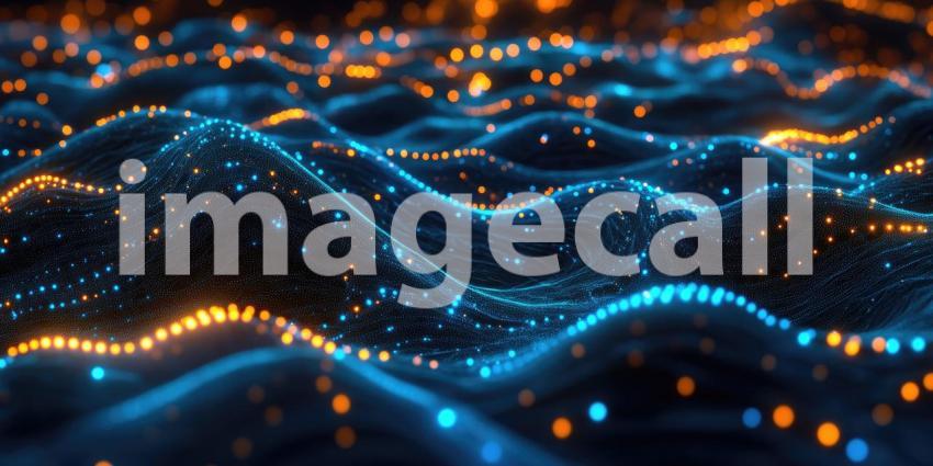 Digital Rain: A Cascade of Blue Light Trails Across the Cosmic Canvas