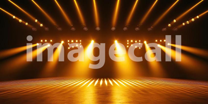 Spotlight on Stage: Golden Rays Illuminate the Performance Space