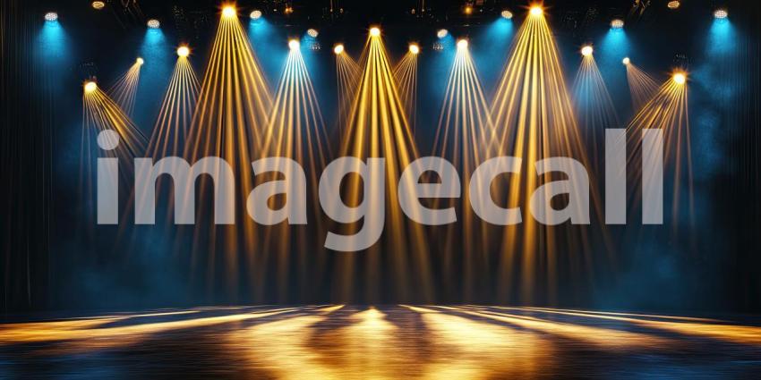 Spotlight on Stage: Golden Rays Illuminate the Performance Space