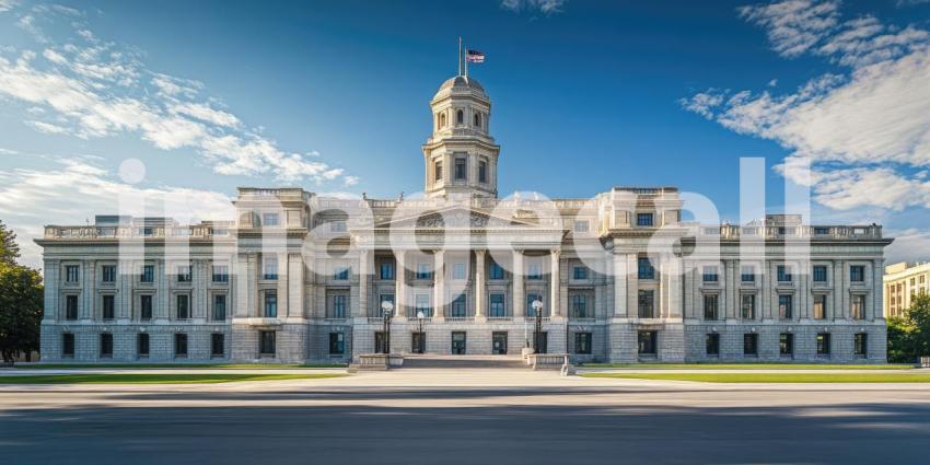 Neoclassical Grandeur: A Historic Government Building in the City Center