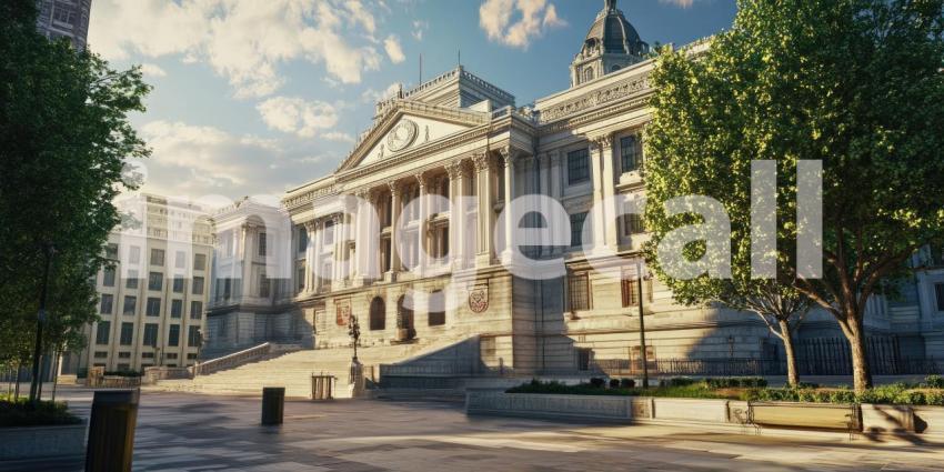 Neoclassical Grandeur: A Historic Government Building in the City Center