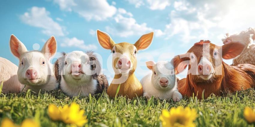 A Winter Wonderland of Baby Animals: A Diverse Group of Adorable Creatures Posing in the Snow