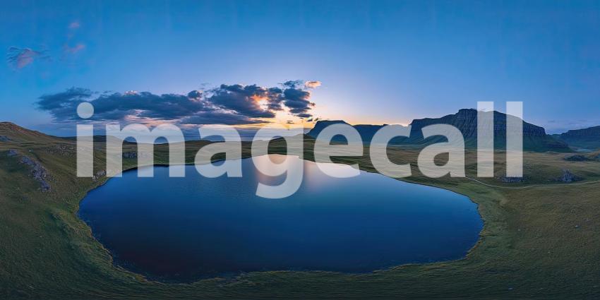 Sunset Symphony: A fiery sky paints its reflection on a tranquil lake, creating a breathtaking symphony of color and light.