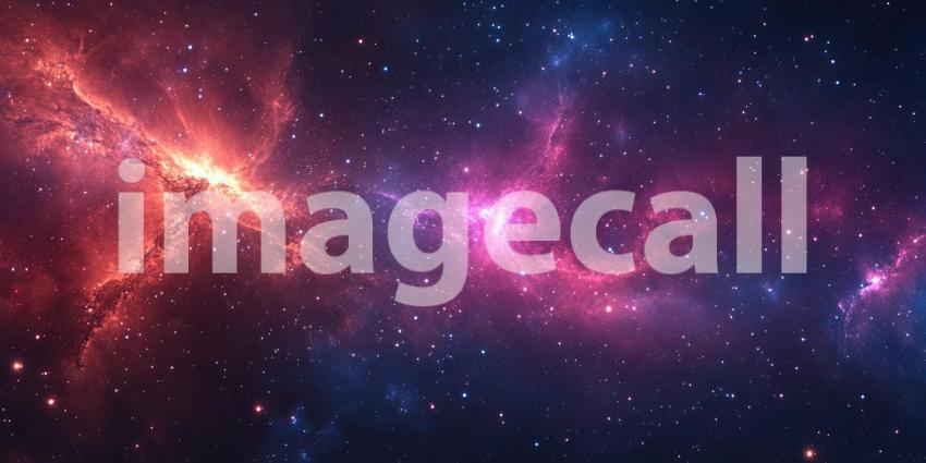 Celestial Tapestry: A cosmic masterpiece unfolds, where fiery nebulae dance with stardust, painting the vast expanse of space with vibrant hues.