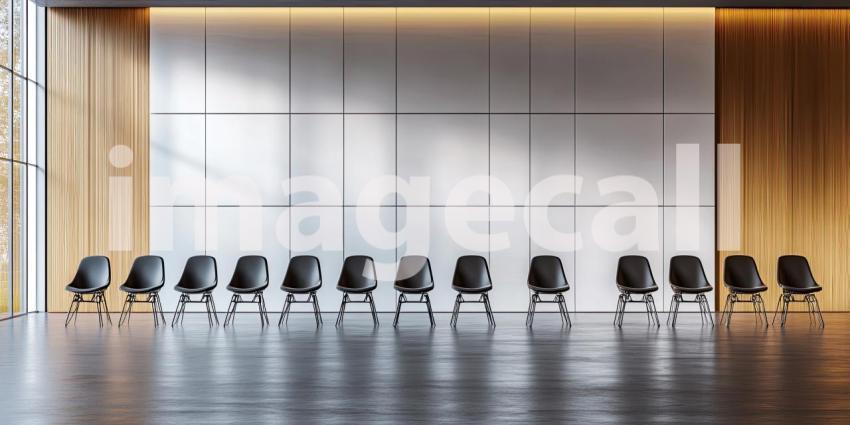 Awaiting Assembly: A Row of Chairs Stands in Formation, Anticipating the Arrival of Those Who Will Fill the Space.