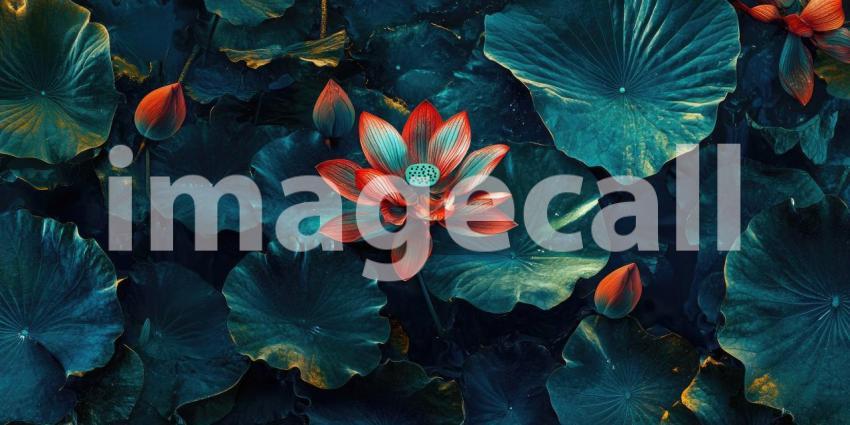 Enchanted Bloom: A luminous lotus flower, bathed in ethereal light, emerges from a mystical pond, casting a spell of wonder and tranquility.