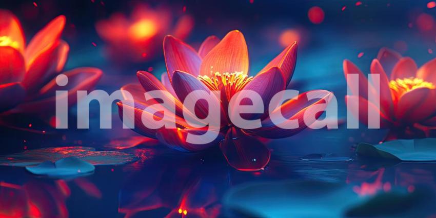 Enchanted Bloom: A luminous lotus flower, bathed in ethereal light, emerges from a mystical pond, casting a spell of wonder and tranquility.