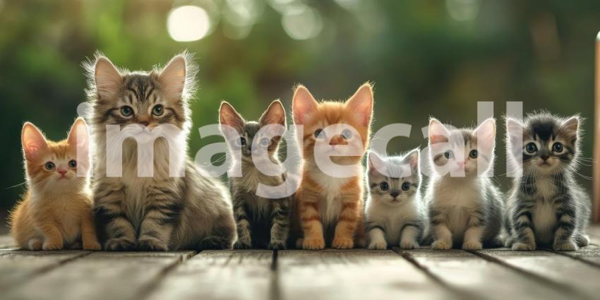 A Furry Posse: A Kitten, Puppies, a Bunny, and a Bird Strike a Pose.
