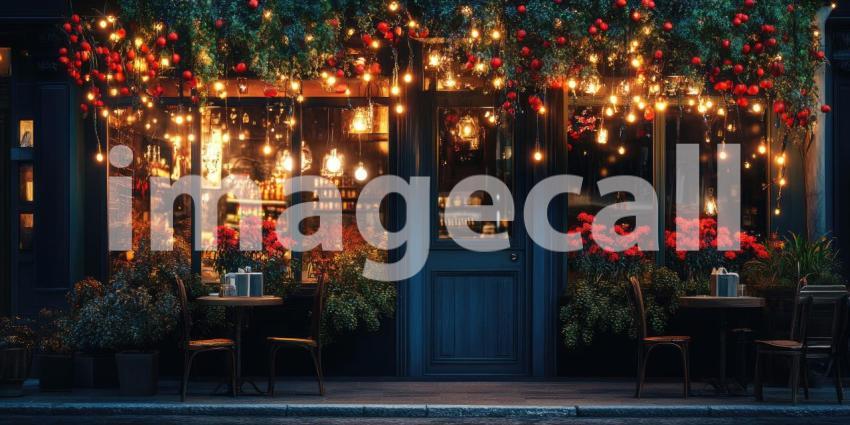 Inviting Storefront: A Cozy Shop with Plants and Warm Lighting