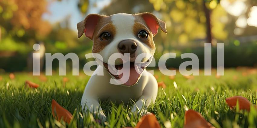 Joyful Canine Portrait: A Smiling Aussie Shepherd Basking in the Warm Sunlight