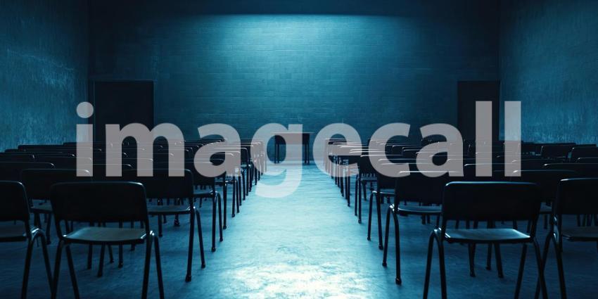 Awaiting Assembly: A Row of Chairs Stands in Formation, Anticipating the Arrival of Those Who Will Fill the Space.