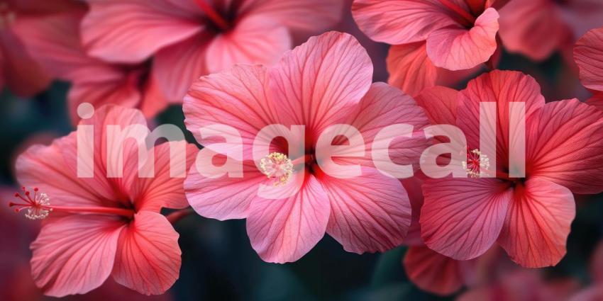 Blooming Beauty: A Vibrant Display of Pink Hibiscus Flowers
