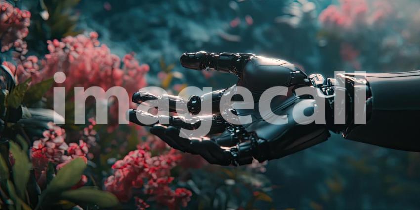 Machine in Bloom: A Robotic Hand Reaches Towards Delicate Flowers