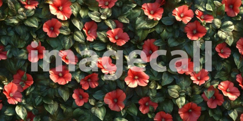 Crimson Carpet: A Lush Display of Vibrant Red Flowers