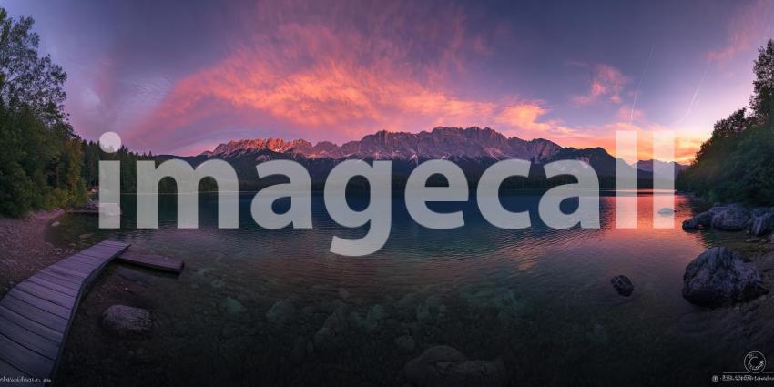 Golden Hour Serenity: A Sun-kissed Mountain Lake at Sunset