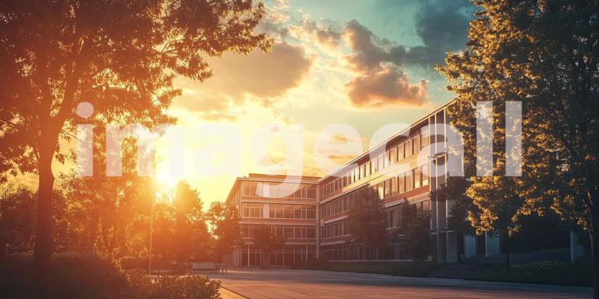 A Classical Facade Bathed in Sunlight, Inviting Scholars to Explore