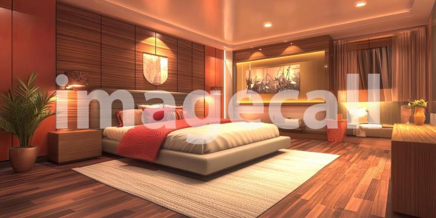 A Luxurious Retreat Where Warmth and Comfort Intertwine, Inviting Relaxation and Tranquility