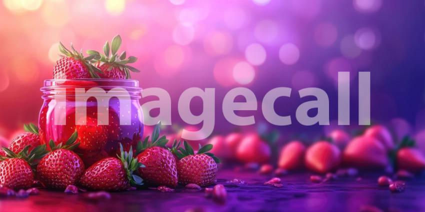 A Sun-Kissed Symphony of Strawberries: Ripe and Juicy, Captured in a Jar of Sweet Summer Memories.