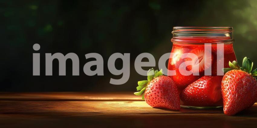 A Sun-Kissed Symphony of Strawberries: Ripe and Juicy, Captured in a Jar of Sweet Summer Memories.
