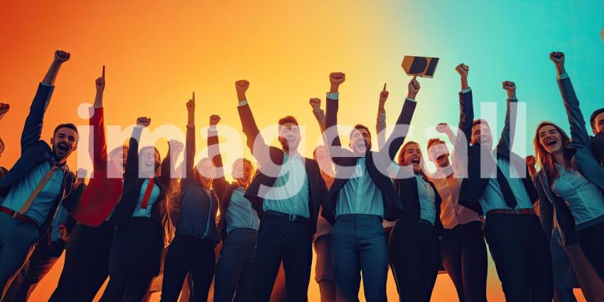 Unified Gesture: Large Group Raising Hands in Outdoor Professional Gathering