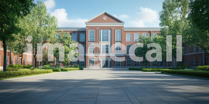 A Classical Facade Bathed in Sunlight, Inviting Scholars to Explore