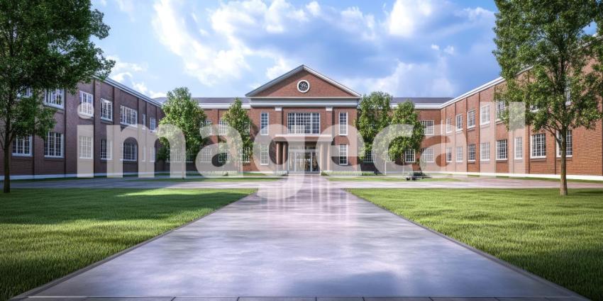 A Classical Facade Bathed in Sunlight, Inviting Scholars to Explore