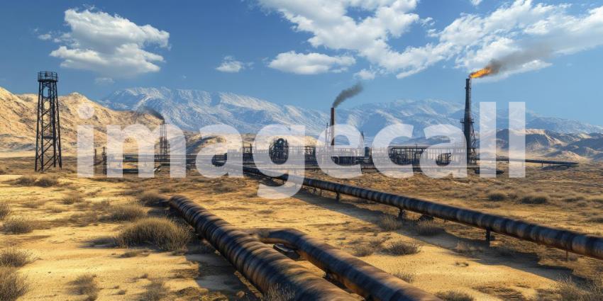 A Steel Serpent Through the Mountains: A Pipeline Winds Its Way Across a Rugged Landscape, Carrying Energy Across the Land.