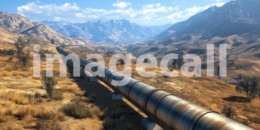 A Steel Serpent Through the Mountains: A Pipeline Winds Its Way Across a Rugged Landscape, Carrying Energy Across the Land.