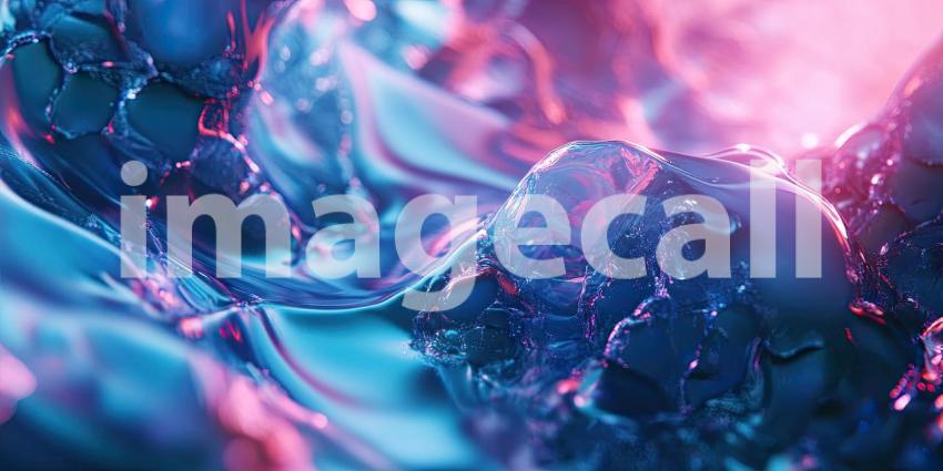 A Symphony of Shimmer: A Dance of Light and Color as Fluid Forms Twist and Turn, Creating a Mesmerizing Abstract Landscape.