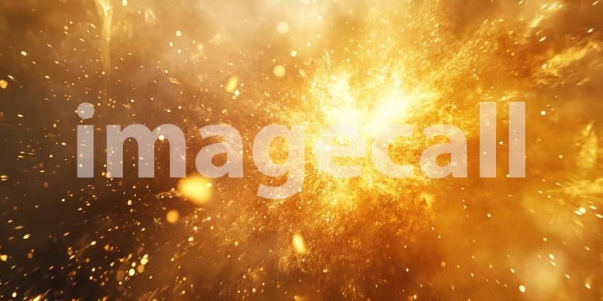 A Blaze of Glory: A Fiery Explosion Illuminates the Darkness, Leaving a Trail of Golden Sparks and Embers in its Wake.