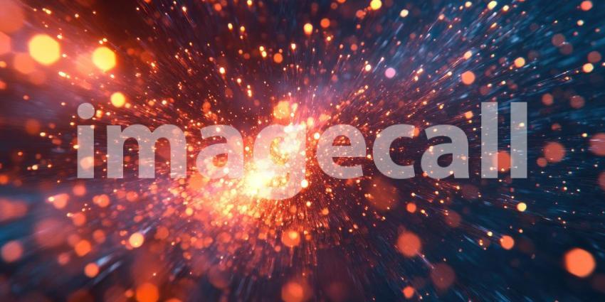 A Blaze of Glory: A Fiery Explosion Illuminates the Darkness, Leaving a Trail of Golden Sparks and Embers in its Wake.