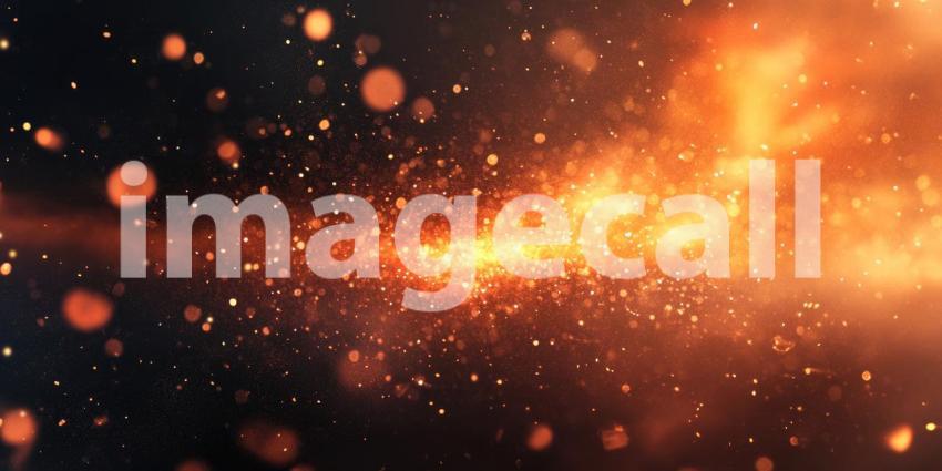 A Blaze of Glory: A Fiery Explosion Illuminates the Darkness, Leaving a Trail of Golden Sparks and Embers in its Wake.