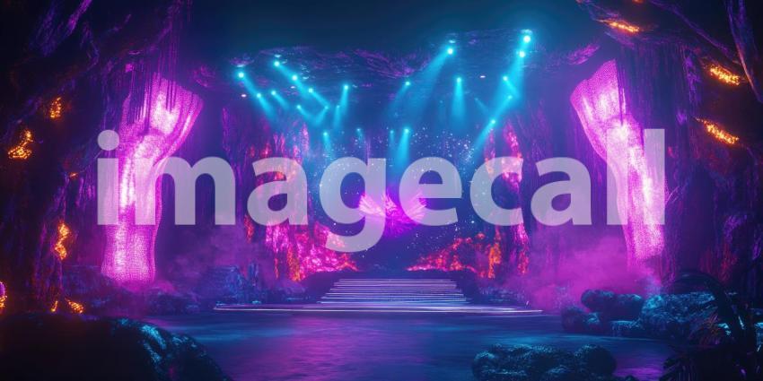 A Neon Odyssey: A Futuristic Passageway Shimmers with Pulsating Lights, Inviting Exploration into the Unknown.