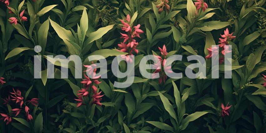 A Dreamlike Bloom: A Field of Flowers, Bathed in a Kaleidoscope of Colors, Shimmers Under a Twilight Sky, Creating a Scene of Enchanting Beauty.