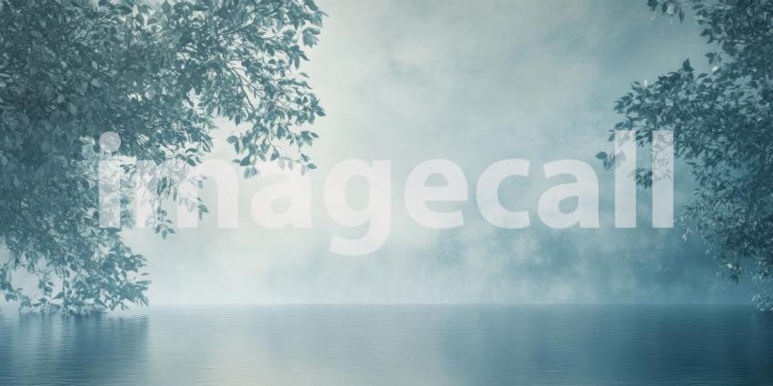 Golden Hour on the River: Sunlight pierces the morning mist, illuminating a tranquil river winding through a lush green forest, creating a scene of ethereal beauty.