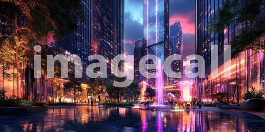 A Stroll Through Color: A vibrant street lined with colorful buildings and lush greenery invites you to explore and discover hidden gems.