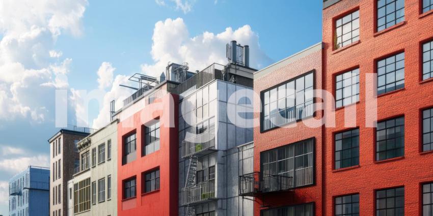 A Stroll Through Color: A vibrant street lined with colorful buildings and lush greenery invites you to explore and discover hidden gems.