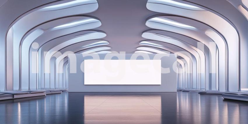 Hall of Light: A modern hallway bathed in natural light, with sleek lines and minimalist design, creates a sense of openness and tranquility.