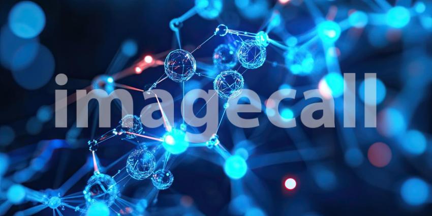 Molecular Connections: A network of interconnected spheres, representing the intricate dance of molecules and the building blocks of life.