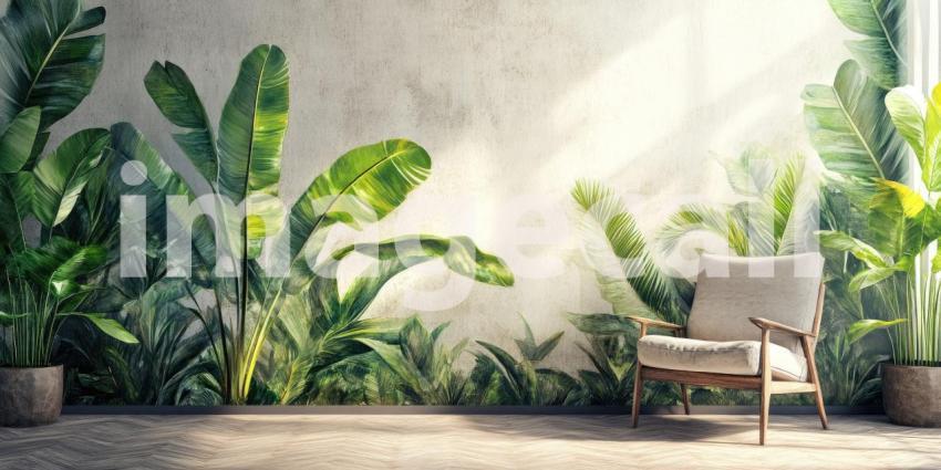 Tropical Tapestry: A vibrant collage of lush foliage and exotic blooms, where vibrant colors and intricate textures create a captivating visual feast.