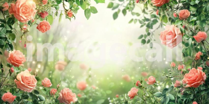 A Rose-Colored World: A symphony of delicate blooms, bathed in warm sunlight, creates a magical garden where beauty reigns supreme.