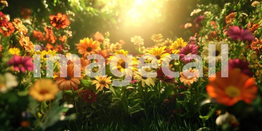 A Rose-Colored World: A symphony of delicate blooms, bathed in warm sunlight, creates a magical garden where beauty reigns supreme.