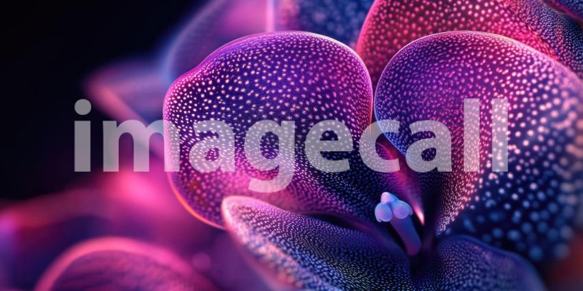 Ethereal Bloom: A pair of luminous flowers, bathed in a warm glow, shimmer with an otherworldly radiance, their petals catching the light like precious jewels.