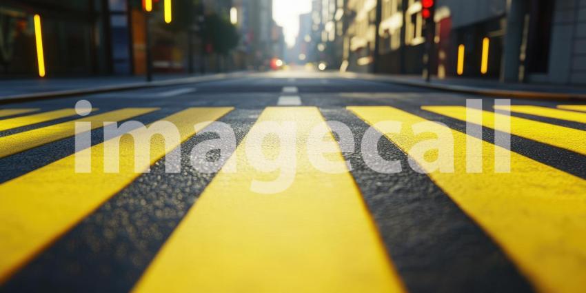 A quiet street awaits, bathed in warm morning light, inviting a leisurely stroll through a charming neighborhood