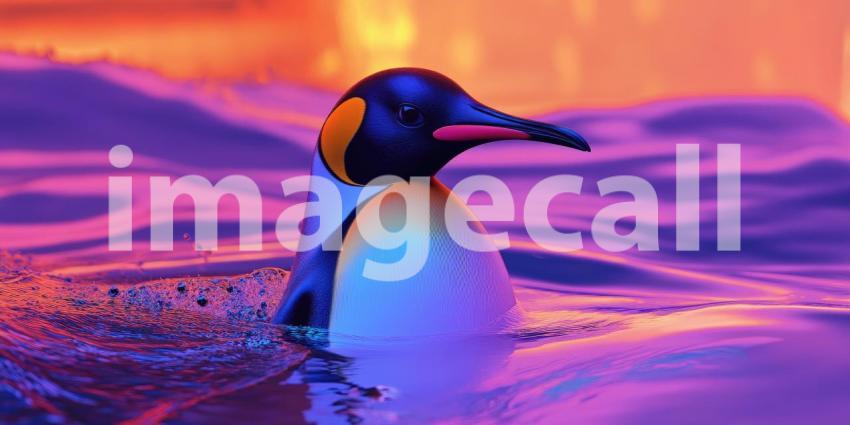 A curious penguin stands tall on a rocky perch, its tuxedo-like plumage contrasting against the lush greenery, ready for its next adventure