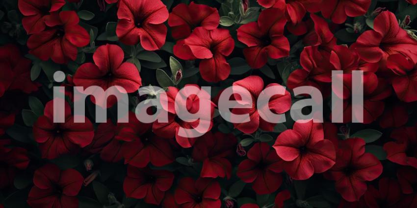 Dew-Kissed Dream: A cluster of vibrant pink flowers, glistening with morning dew, emerges from a sea of emerald green, creating a scene of ethereal beauty.