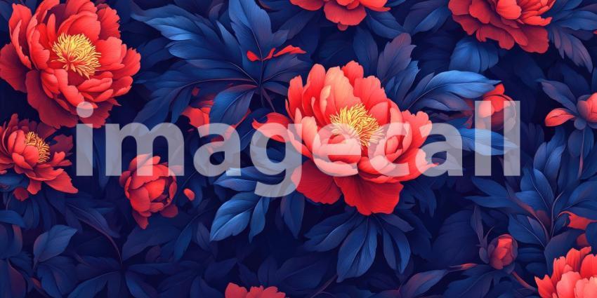 A Tapestry of Blooms: A symphony of vibrant colors and luxurious textures as a profusion of peonies in hues of pink, purple, and blue create a breathtaking floral masterpiece.