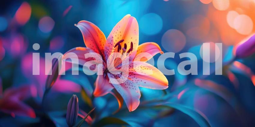 Spotted Tiger Lily in Dreamy Light, Vibrant Petals and Bokeh, Floral Beauty, Nature's Art, Close-up Flower Portrait.